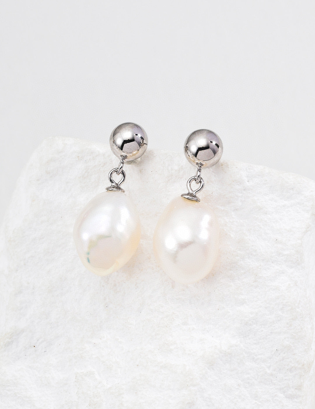 Baroque Pearl Drop Earrings, Gold Irregular Pearl Dangle Earrings, 925 Sterling Silver, Minimalist Bridal Jewelry, Bridesmaid Gift For Her
