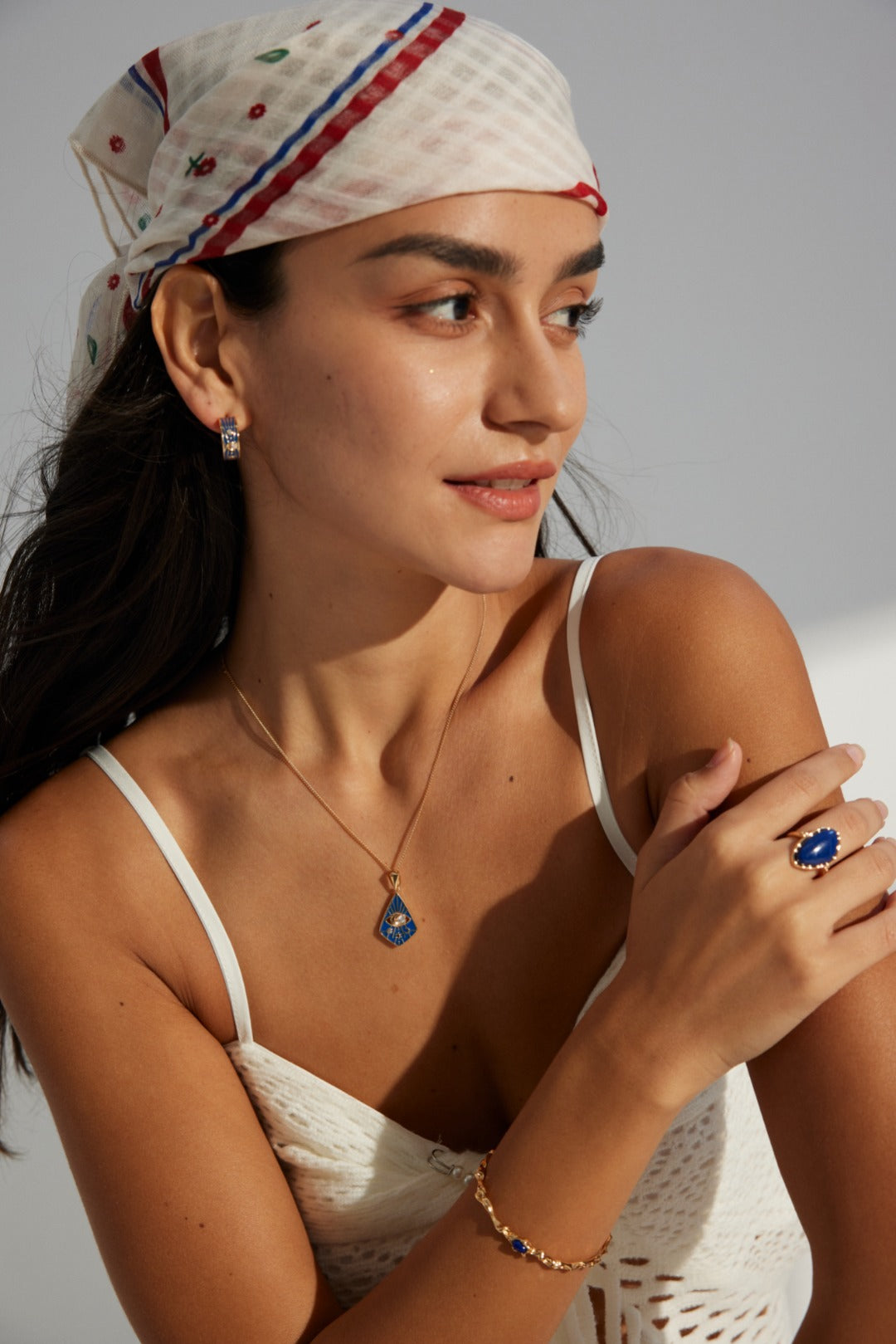 Eye of Providence: S925 Silver Blue Enamel Necklace | Vintage Gold Zircon Accent Unique Symbol Pendant