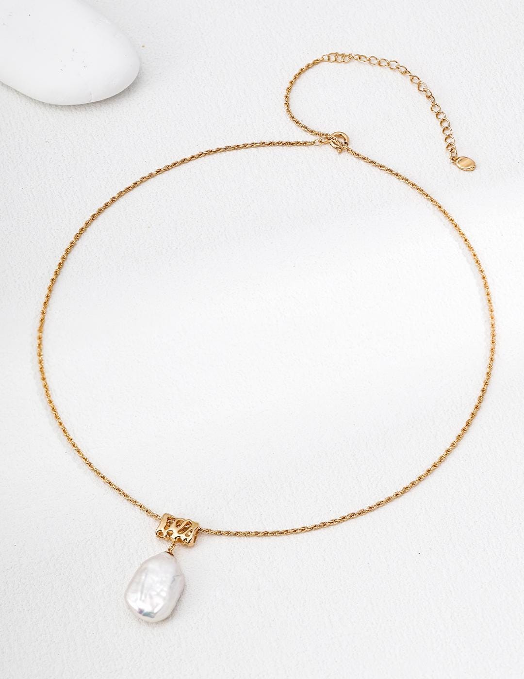 Baroque Pearl Jewelry Set, Organic Gold Necklace, Statement Earrings & Cuff Bracelet, Irregular Natural Pearl, 925 Silver, Bridal Gift