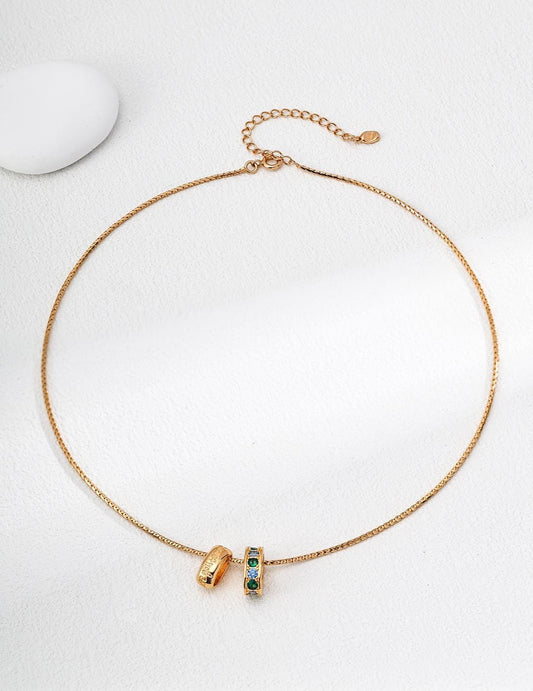 Rainbow Zircon Necklace, Sterling Silver Colorful Gemstone Pendant, Dainty Circle Charm, Minimalist Everyday Jewelry, Gold Stacking Necklace