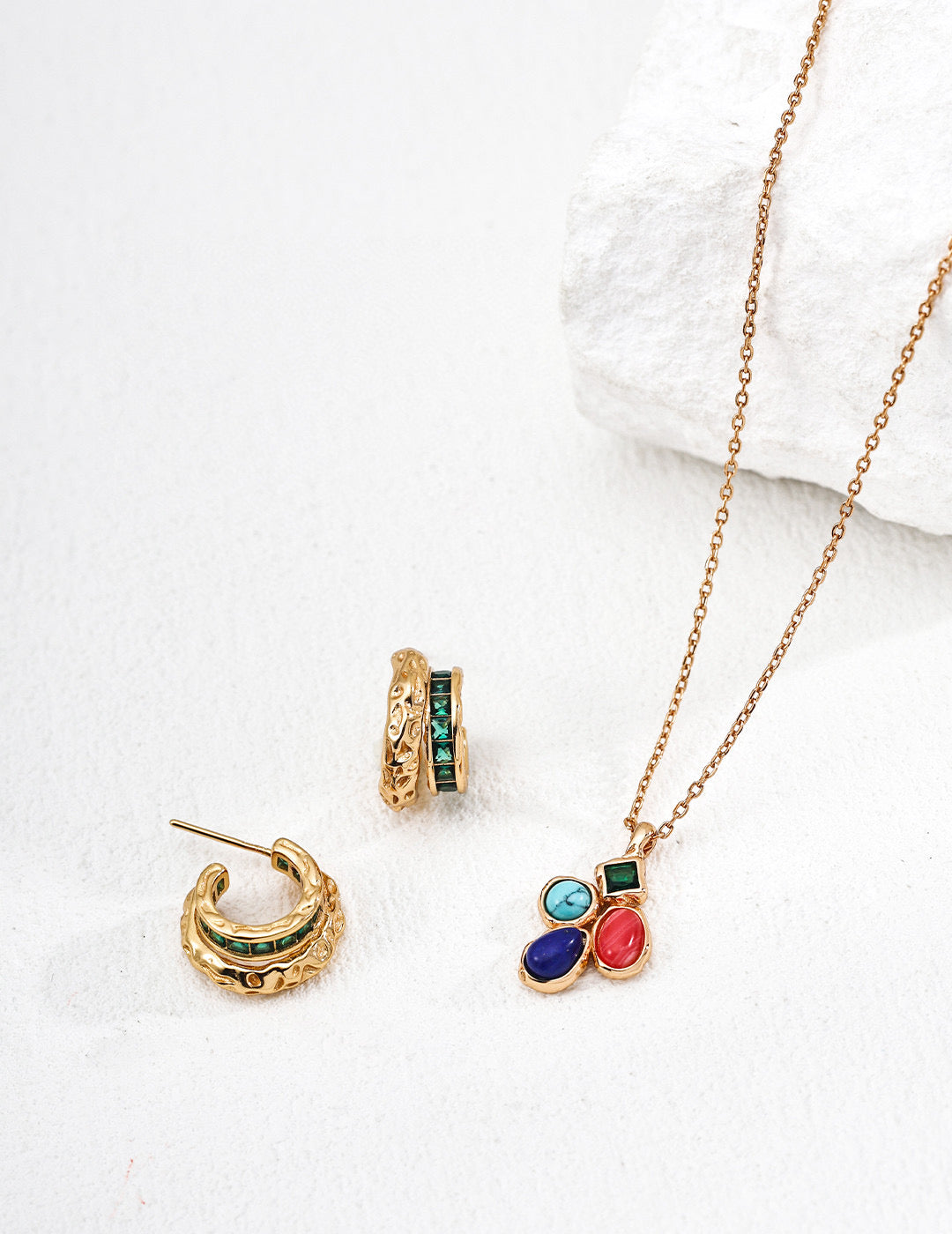 Lucky Clover: S925 Silver Natural Multi-Gemstone Necklace | Vintage Gold Exquisite Pendant