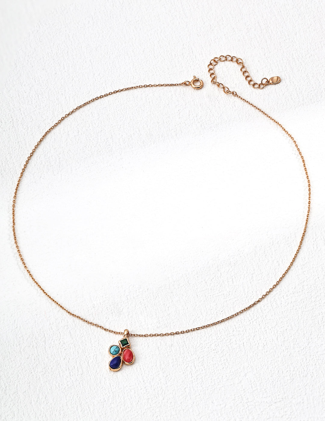 Lucky Clover: S925 Silver Natural Multi-Gemstone Necklace | Vintage Gold Exquisite Pendant
