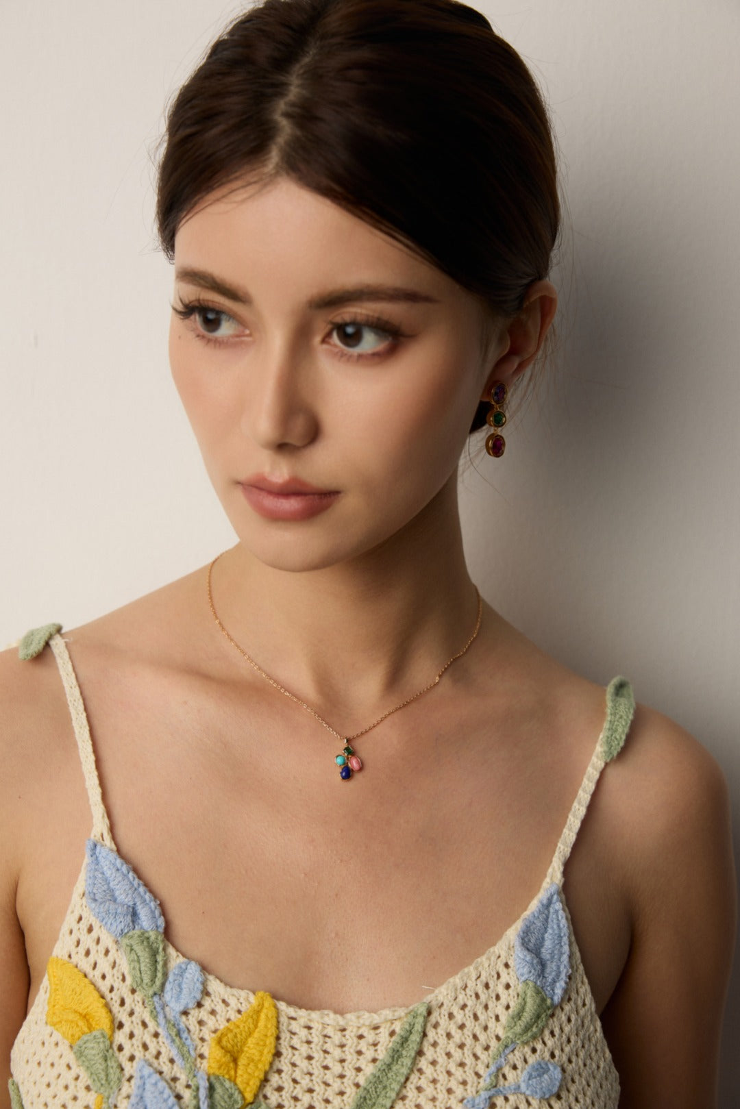 Lucky Clover: S925 Silver Natural Multi-Gemstone Necklace | Vintage Gold Exquisite Pendant