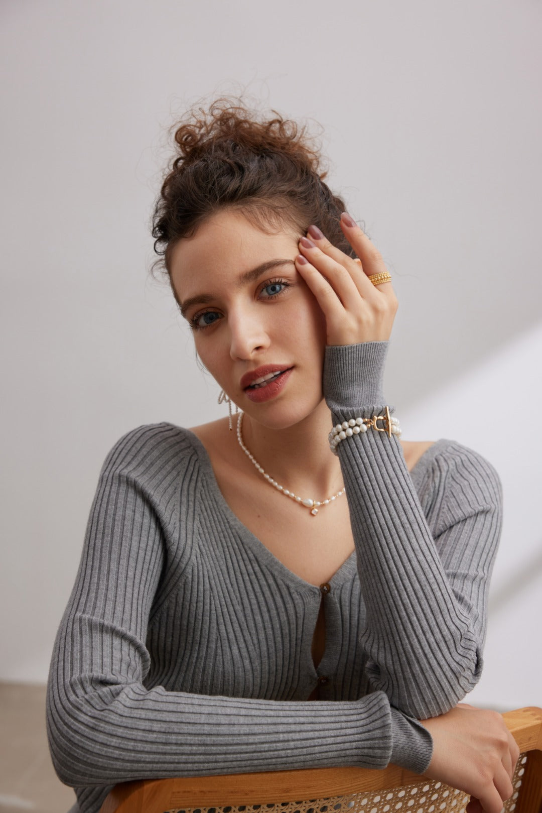 S925 Silver Vintage Gold Natural Pearl & Zircon Charm Necklace | Dainty Adjustable Choker