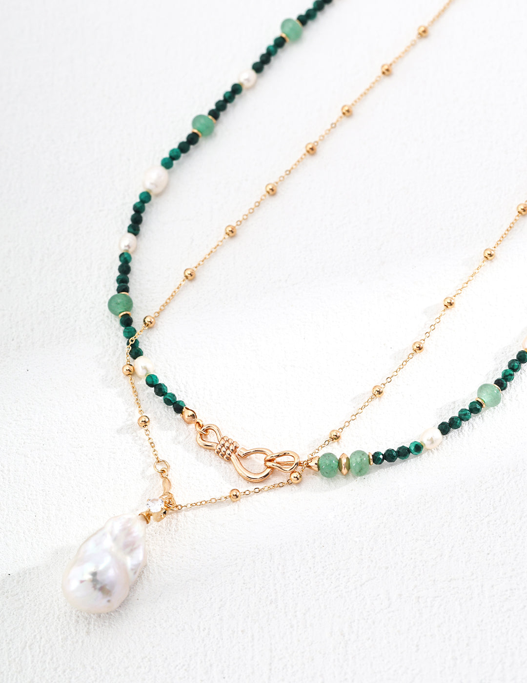 French Vintage Baroque Natural Pearl Necklace | S925 Silver Adjustable Beaded Chain, Elegant