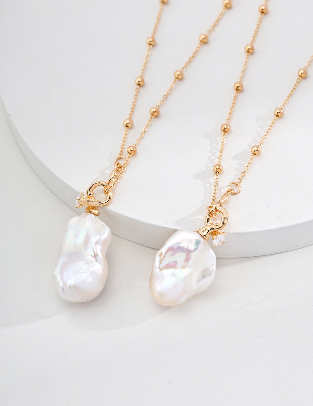 French Vintage Baroque Natural Pearl Necklace | S925 Silver Adjustable Beaded Chain, Elegant
