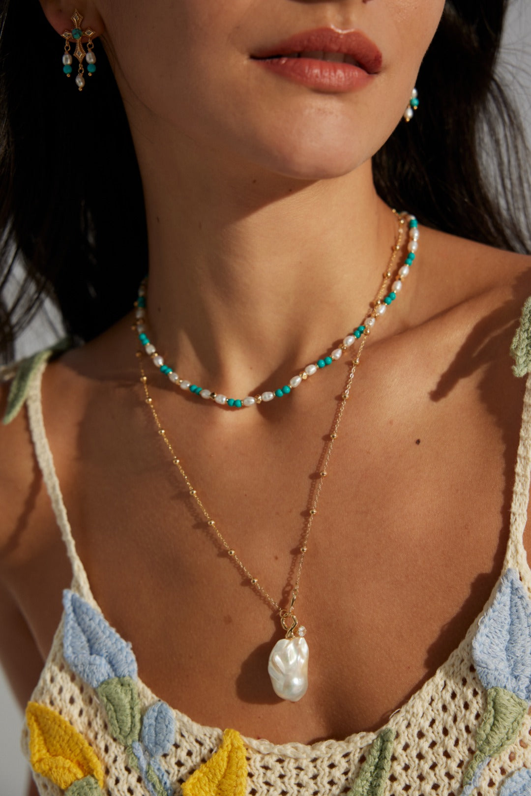 French Vintage Baroque Natural Pearl Necklace | S925 Silver Adjustable Beaded Chain, Elegant