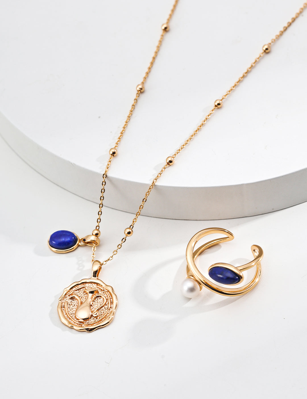 Retro Talisman: S925 Silver Lapis Lazuli Wishing Jar Pendant Necklace | Delicate Satellite Chain