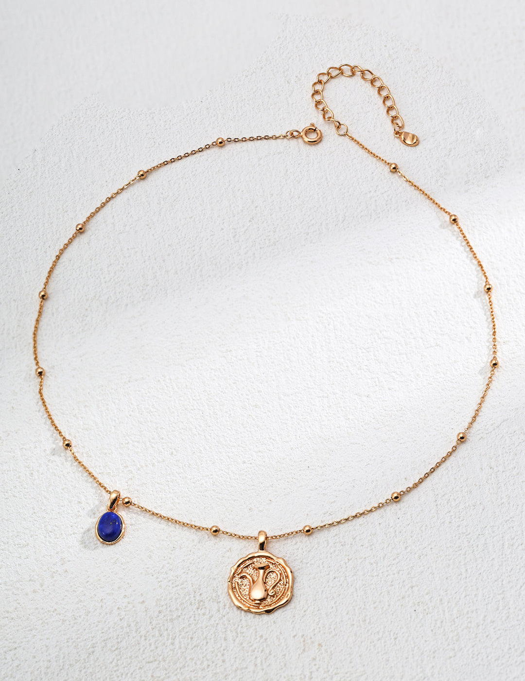 Retro Talisman: S925 Silver Lapis Lazuli Wishing Jar Pendant Necklace | Delicate Satellite Chain