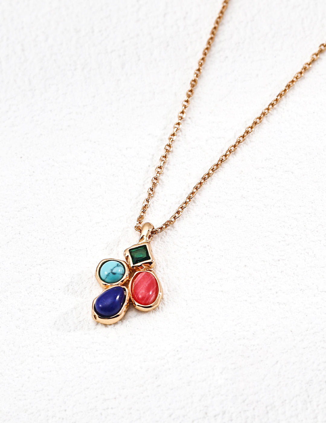 Lucky Clover: S925 Silver Natural Multi-Gemstone Necklace | Vintage Gold Exquisite Pendant
