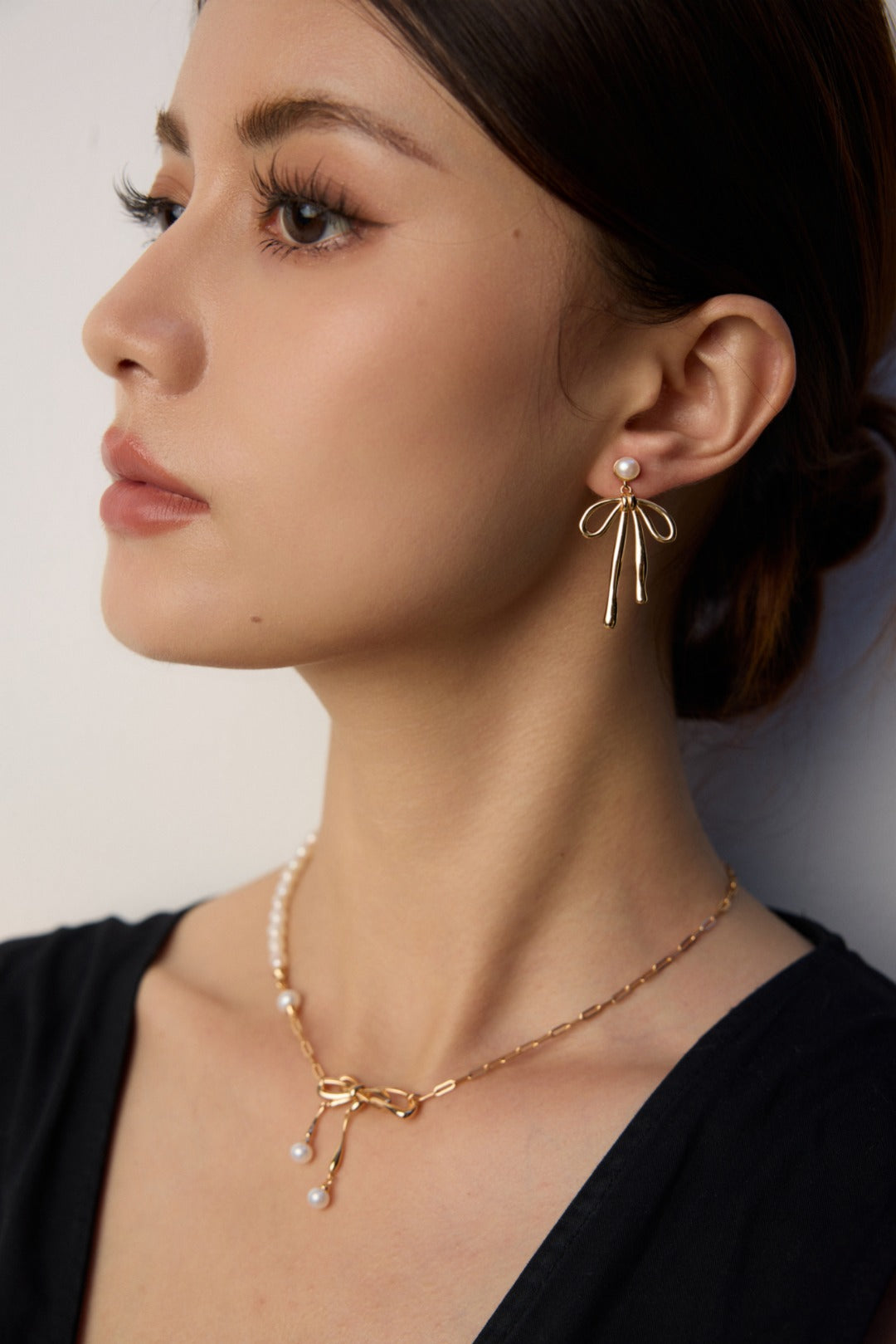 S925 Silver Vintage-Inspired Natural Pearl Bow Drop Earrings | Gold or Silver Tone |Timeless Elegance