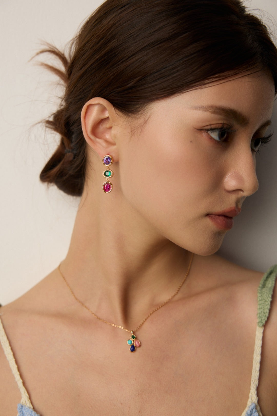 Lucky Clover: S925 Silver Natural Multi-Gemstone Necklace | Vintage Gold Exquisite Pendant